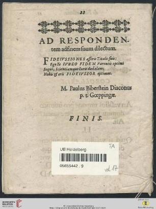 Ad respondentem adfinem suum dilectum