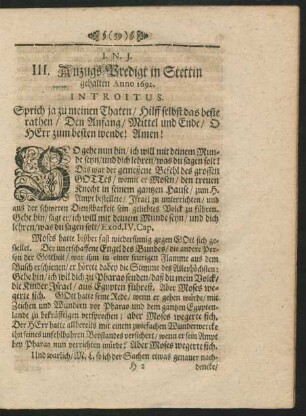 III. Anzugs-Predigt