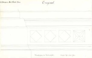 Gärtner, Friedrich von; München, Ludwigstr. 27; General - Bergwerks - und Salinen- Administration (Universitätsbibliothek) - Hauptgesims (Teilansicht)