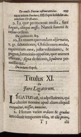 Titulus XI. De Jure Legatorum. - Titulus XV. De Jure parentum in Liberos.