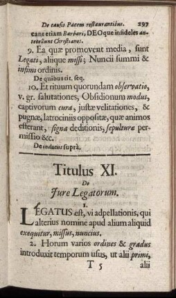 Titulus XI. De Jure Legatorum. - Titulus XV. De Jure parentum in Liberos.