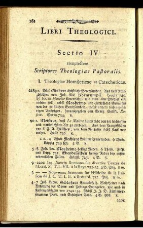 Sectio IV. complectens Scriptores Theologiae Pastoralis.