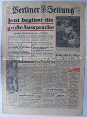 Tageszeitung "Berliner Zeitung" über das "Nationale Grundsatzprogramm" der Nationalen Front