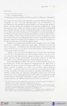 „ . . . unsere wonneduftende Flöte. . .“ : Überlegungen zur Kammermusik mit Flöte am Hofe Carl Theodors in Mannheim