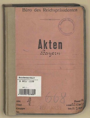Verhältnis der Länder zum Reich.- Freistaat Bayern: Bd. 14