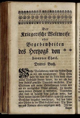 Zweyter Theil. Drittes Buch.