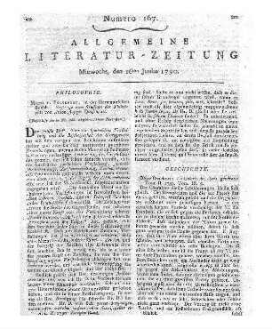 [Sammelrezension eines Manifest des Brabantischen Volkes] Rezensiert werden: 1. [Noot, H. C. N. van der]: Manifeste du peuple Brabançon. [s.l.] 1789 2. [Noot, H. C. N. van der]: Manifest des Brabantischen Volkes. 2. Aufl. [s.l.] 1790