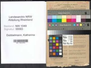 Entnazifizierung Katharina Dubbelmann , geb. 20.10.1893 ()