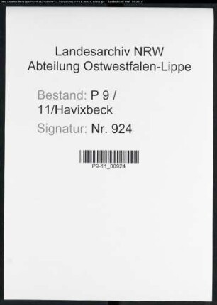 Sterberegister Standesamt Havixbeck