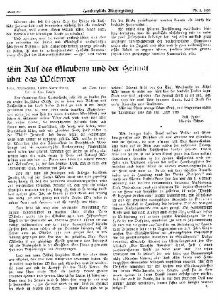 Ein Ruf des Glaubens und der Heimat über das Weltmeer
