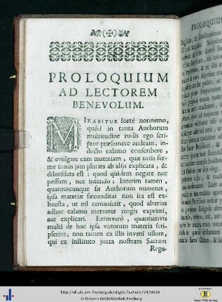Proloquium ad lectorem benevolum