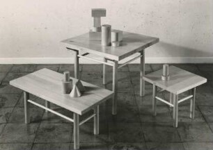 Hocker "Nr. 5893", Bank "Nr. 5894" und Tisch "Nr. 5895" von Susanne Fucker