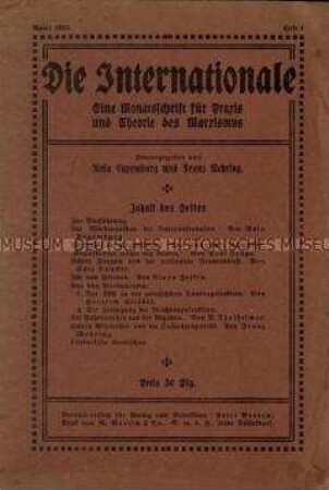 Sozialistische Zeitschrift begründet von Rosa Luxemburg und Franz Mehring, Jg. 1915