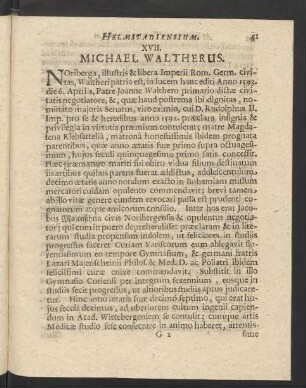 XVII. Michael Waltherus.