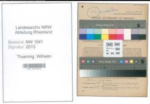Entnazifizierung Wilhelm Thuening , geb. 14.10.1897 (Lehrer)