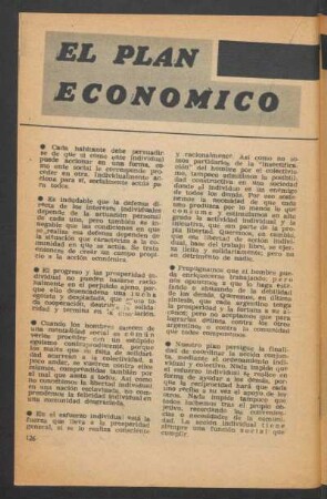 El Plan Económico: Producción