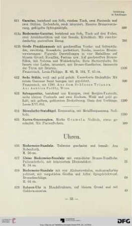 Uhren (Nr. 616-631)