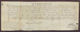 Papst Clemens XII. erteilt der Pfarrkirche zu Walldorf einen Ablass.