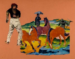 Ohne Titel (Drei Rote Pferde)