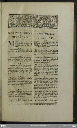 Dissertatio Juridica De Minoratu