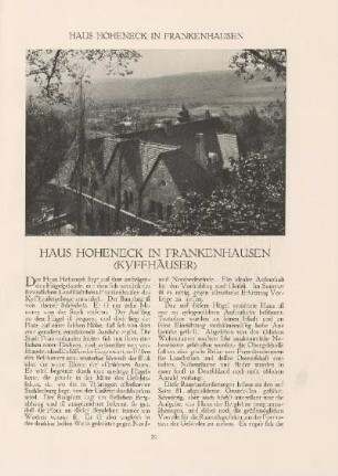 Haus Hoheneck in Frankenhausen