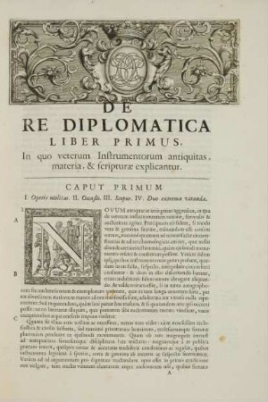 Caput Primum. I. Operis utilitas. II. Occasio. III. Scopus. IV. Duo extrema vitanda.
