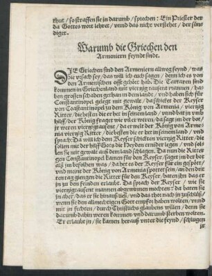 Warumb die Griechen den Armeniern feyndt sindt.