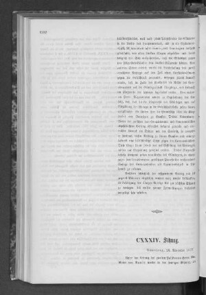 CXXXIV. Sitzung.