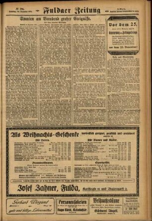 Zweite Ausgabe vom Samstag, den 20. Dezember 1924.