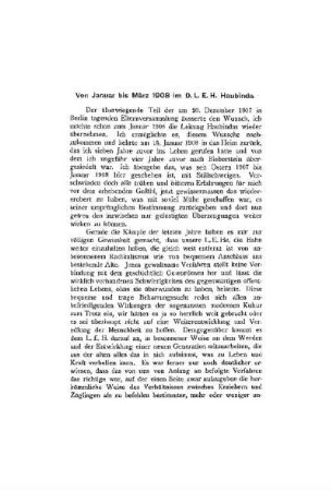 Von Januar bis März 1908 im D.L.E.H. Haubinda
