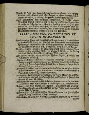 Libri Historici, Philosophici Et Artivm Hvmaniorvm.
