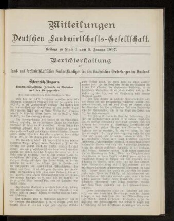 Beilage zu Stück 1 vom 5. Januar 1897.