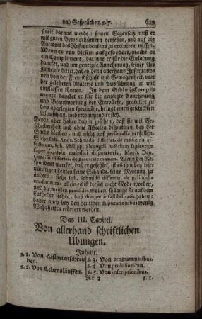 Das III. Capitel. Von allerhand schriftlichen Ubungen.