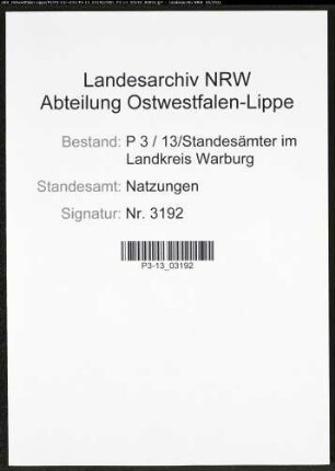 Heiratsregister Standesamt Natzungen