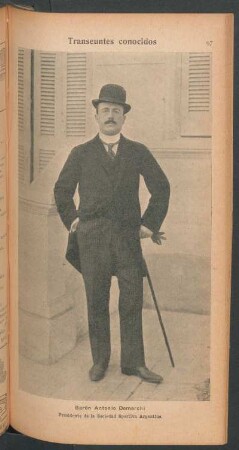 Barón Antonio Demarchi, Presidente de la Sociedad Sportiva Argentina - [Retrato] : Transeúntes conocidos