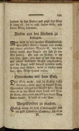 Flecken aus den Kleidern zu bringen