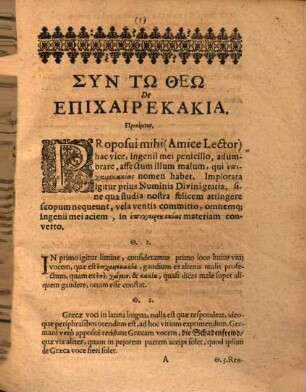 Diss. eth. de epichairekakia