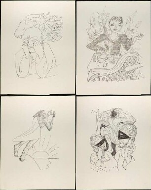 Mappe mit 33 Probedrucken von Reproduktionen nach Max Beckmanns Illustrationen zu "Faust II"