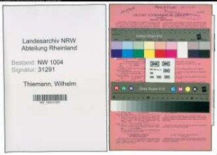 Entnazifizierung Wilhelm Thiemann , geb. 05.08.1900 (Mechanikermeister)