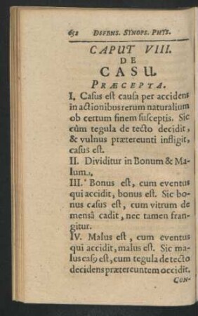 Caput VIII. De Casu.