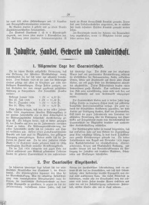 IV. Industrie, Handel, Gewerbe und Landwirtschaft