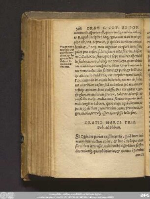 Oratio Marci Trib. Pleb. ad Plebem.