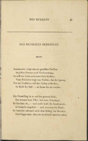 Des Menschen Sehnsucht.