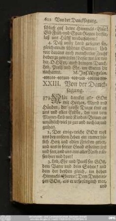 XXIII. Von der Dancksagung.