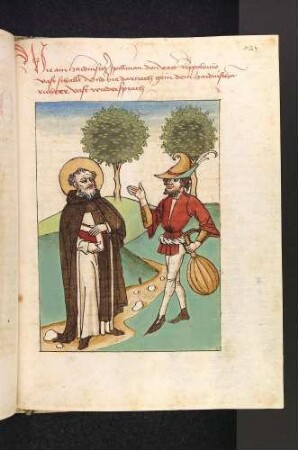 Der Altvater Apollonius wird vom heidnischen Spielmann beschimpft; (Apollonius Martyr).