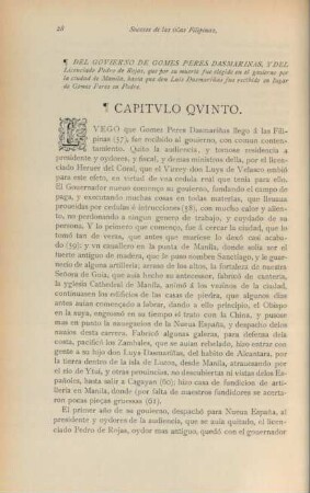 Capitulo quinto. Del govierno de Gomes Peres Dasmarinas, y del licenciado...
