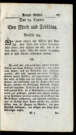 Das 19. Capitel. Von Mord und Todschlag