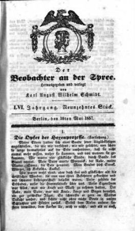 19. Stueck, 10. Mai 1857