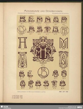 Adels-Monogramme mit Krone, Dekorationen [Allgemein, Schilder], Alliance-Monogramme