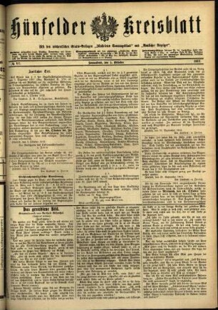 Ausgabe vom Samstag, den 05. Oktober 1912.